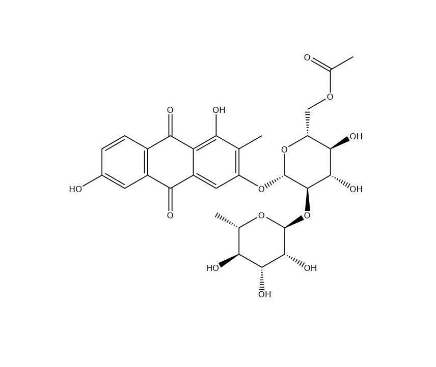 1,3,6-三羥基-2-甲基蒽醌-3-O-α-鼠李糖-（1→2）-β-D-（6’-O-乙?；?葡萄糖苷|87686-8
